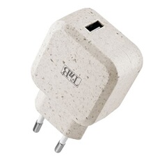 Chargeur secteur 1 USB 2,4A eco conçu - sable