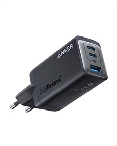 735 - Adaptateur secteur - 65 watt - 5 A - Anker PowerIQ 4.0 - 3 connecteurs de sortie (2 x USB-C, USB type A) - noir