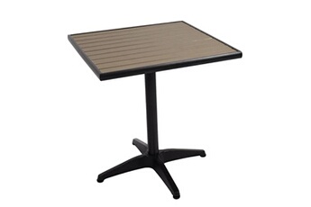 table de jardin hwc-j95 aluminium aspect bois noir, gris