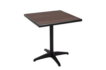 table de jardin hwc-j95 aluminium aspect bois noir marron-foncé