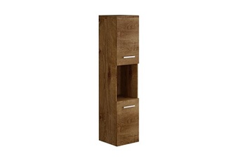 meuble de salle de bain vente-unique.com colonne de salle de bain suspendue effet bois avec niche de rangement - l30 x p30 x h133 cm - miela ii
