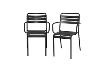 lot de 2 fauteuils de jardin acier 2 places anthracite amelia l504 x p53 x h795cm