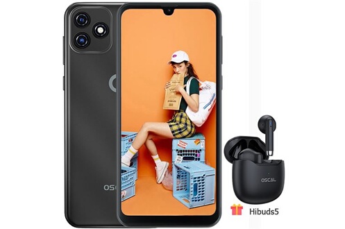 Smartphone Oscal Smartphone pas cher C20 Pro Débloqué 4G 6.088 2Go+32Go  3380mAh Noir avec Écouteurs Bluetooth Hibuds5(Noir)