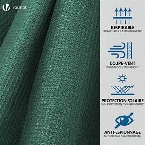 Brise-Vue Occultant 150g/m² 1.5x15m Vert - Protection Intimité, Solaire Et Vent Pour Jardin Et Balcon