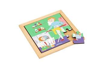 puzzle educo puzzle en bois - pour tout-petit - la lessive - jeu montessori