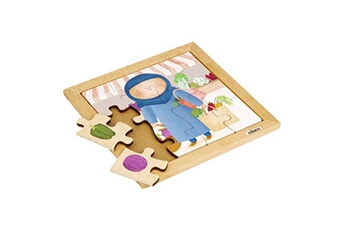 puzzle educo puzzle en bois - mon sac à provisions - légumes - jeu montessori