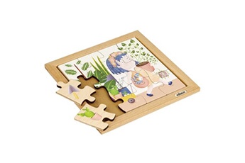 puzzle educo puzzle en bois - mon sac à provisions - plantes intérieures - jeu montessori