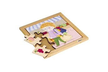 puzzle educo puzzle en bois - mon sac à provisions - fruit - jeu montessori