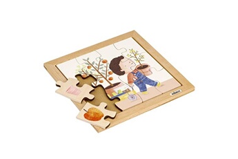 puzzle educo puzzle en bois - mon sac à provisions - le jardin - jeu montessori