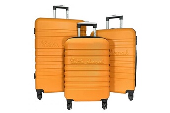 lot 3 valises dont 1 valise cabine rigides abs orange