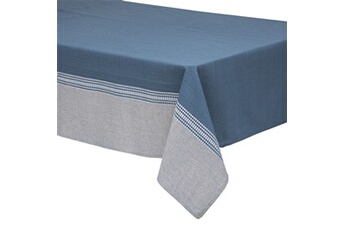 nappe de table atmosphera - nappe d'intérieur en coton - 150x250cm - bleu et gris - dolly