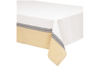 nappe de table atmosphera - nappe d'intérieur en coton - 150x250cm - blanc et orange - dolly