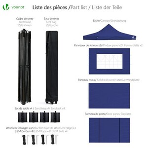 VOUNOT® Tonnelle de jardin 3x3m pliable avec portes et fenêtres et sac de transport blanc - Gamm vert VOUNOT® Tonnelle de jardin 3x3m pliable avec portes et fenêtres et sac de transport blanc - Gamm vert