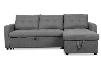 Canapé d'angle réversible convertible tissu gris Cuba 230 cm