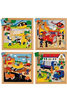 puzzle educo puzzle activités dans la rue: le lot de 4 puzzles - jeu montessori