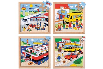 puzzle educo puzzle les transports: le lot de 4 puzzles - jeu montessori