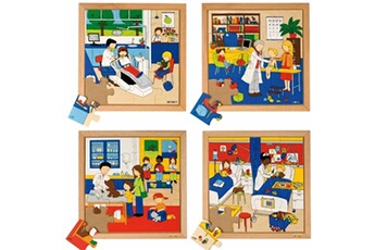 puzzle educo puzzle la santé: lot de 4 puzzles - jeu montessori