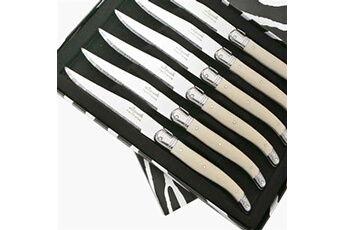 couteau laguiole coffret de 6 couteaux à steak abs de couleur blanche