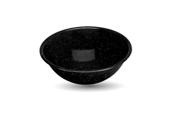 bols graniteware grand bol ø18cm en acier émaillé compatible four et lave-vaisselle légère empilable résiste aux rayures noir