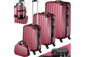 set de 4 valises et plus tectake set de 4 valises pucci - rouge bordeaux