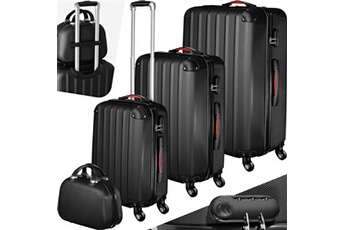 set de 4 valises et plus tectake set de 4 valises pucci - noir