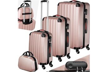set de 4 valises et plus tectake set de 4 valises pucci - or rose