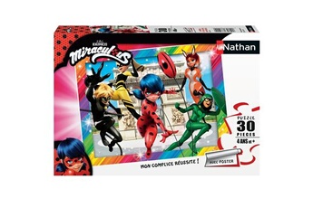 puzzle nathan puzzle 30 pièces ladybug et ses amis super-héros miraculous