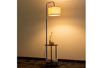 lampadaire tomons lampadaire avec table, lampe de lecture ajustable pour chambre à coucher, salle de séjour