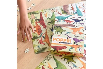 puzzle poppik puzzle éducatif dinosaures avec poster 280 pièces