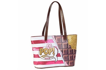 sac porté main oh my pop! sac à main tote - chocolat - rose - taille unique