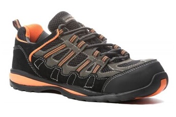 chaussure de sécurité coverguard baskets de sécurité basse helvite s1p sra hro en cuir velours noir/orange p41 - - 9hevl.41