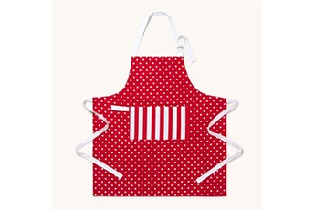 tablier homescapes tablier pois polka - rouge & blanc