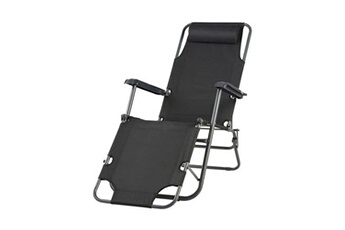 salon de jardin bigbuy chaise longue 178 60 95 cm noir