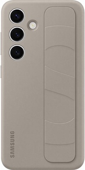Coque silicone avec lanière pour Galaxy S24 Taupe