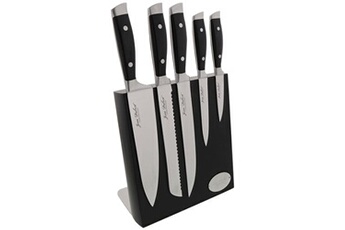 couteau pradel jean dubost 18509 bloc de cuisine aimante massif 5 couteaux ventoux acier nylon noir