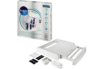 Accessoire pour appareil de lavage Wpro Kit de superposition 2 en 1 avec tablette pour lave-linge & seche-linge