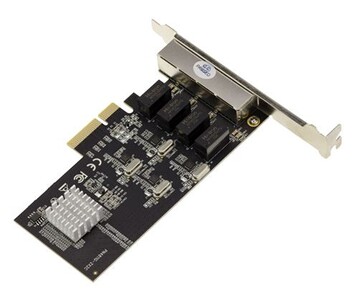 Carte PCIe 2.5G LAN Quad Gigabit Ethernet 4 Ports Realtek RTL8125 - 10/100/1000/2500 Mbps