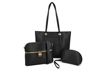sac porté épaule les sacs de k'rlot lot 3 sacs, cabas a4 anses longues, bandoulière, pochette noir