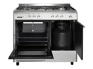 Cuisinière Piano de cuisson Airlux AA9PCGIX2 Butamax - Butanette 90cm Gaz noir inox