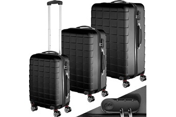 set de 3 valises tectake set de 3 valises trolley rigides - noir
