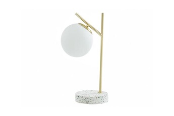 lampe à poser vente-unique lampe à poser style vintage lullaby - socle en terrazzo - h. 38 cm - doré