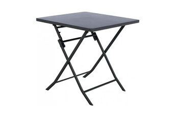 table d'appoint hesperide table carrée pliante greensboro 2p graphite hespéride - sans rallonge