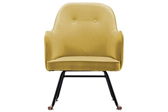rocking chair vidaxl chaise à bascule jaune moutarde velours