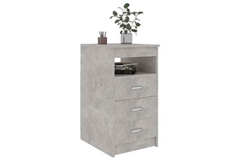 armoire de bureau vidaxl armoire à tiroirs gris béton 40x50x76 cm bois d'ingénierie