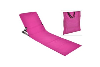 chaise longue - transat vente-unique.com chaise tapis de plage pliable pvc rose 02_0011996