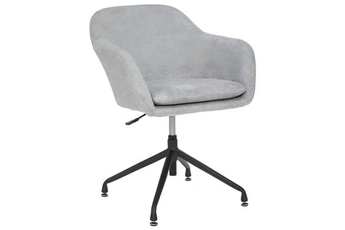 fauteuil de bureau atmosphera fauteuil de bureau pivotant tissu gris et pieds en métal