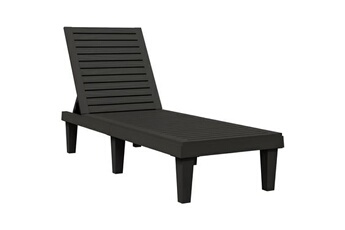 chaise longue - transat vente-unique.com transat chaise longue bain de soleil lit de jardin terrasse meuble d'extérieur 155 x 58 x 83 cm polypropylène noir 02_0012783