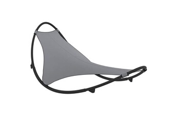 chaise longue - transat vente-unique.com transat design chaise longue bain de soleil lit de jardin terrasse meuble d'extérieur à bascule avec roues acier et textilène gris 02_0012962