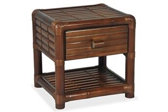table de nuit chevet commode armoire meuble chambre 50 x 45 x 40 cm bambou marron foncé 1402058