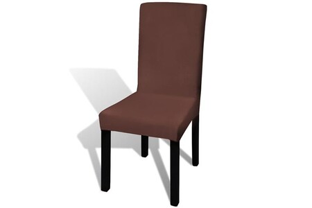 Accessoires de rideaux et store vidaXL Housse de chaise droite extensible 6 pcs marron